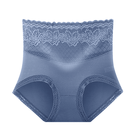 Meiodtion Underwear for Women Moisture Wicking High Waist Breathable Panties Cute Lace Waistband Comfort Panty Blue L