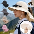 thumbnail image 6 of Nestiefly UPF 50+ Sun Hat with Neck Flap Wide Brim Bucket Hats Breathable Fishing Hiking Gardening Safari Hat for Men Women Navy One Size, 6 of 7