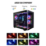 Evounic Prebuilt Gaming PC Desktop - Ryzen 7 8700F RTX 4060 Ti 16GB DDR5, 1TB NVMe SSD, WiFi 6 BT5.4, Win11 ARGB 9 Fans Liquid Cooled