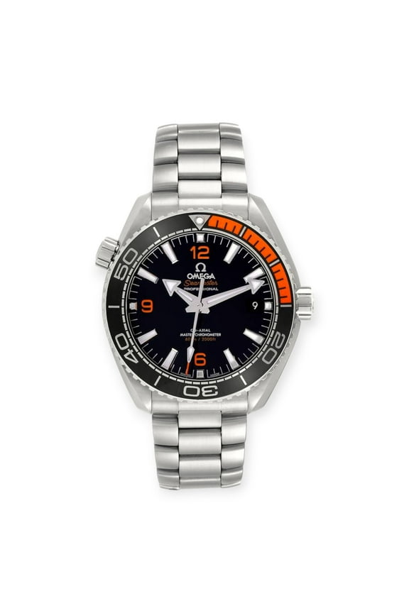 Pre-Owned Omega Planet Ocean 215.30.44.21.01.002 Black Orange Bezel Steel Mens Watch