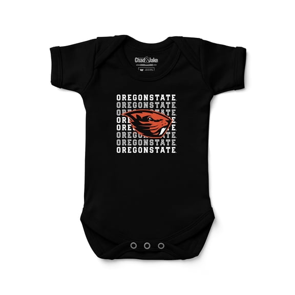 Newborn & Infant Chad & Jake Black Oregon State Beavers Retro Bodysuit