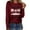 Red, variant on Long Sleeve Christmas Shirt for Women Round Neck Red Wine Glass Print Xmas Party Holiday Casual Tops Trendy Fall