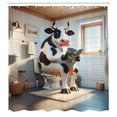 thumbnail image 4 of Ambesonne Funny Shower Curtain, Toilet of Cow Reading Paper, 69"Wx84"L, Pale Brown Grey Coconut, 4 of 4
