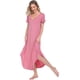 thumbnail image 2 of Camisones para mujer, camisones de manga corta, ropa de dormir suave, vestido de noche liso, 2 of 6