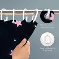 thumbnail image 5 of Black Stars Shower Curtain 72x72, Waterproof Washable Polyester Bathroom Curtain, Cosmic Star Bath Curtain with 12 Plastic C Hooks, Machine Washable Fabric Bath Curtain for Bathroom Decor, 5 of 5
