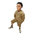 thumbnail image 3 of Sngxgn Boy's 2 Piece Outfits Solid Long Sleeve Sweatshirt and Pants Set(E,140), 3 of 6