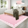 thumbnail image 3 of FairOnly 8'x10'Modern Solid Color Machine Washable Area Rug for Bedroom Non Slip Soft Stain Resistant Low Pile Rugs for Living Room Kitchen,Pink, 3 of 6