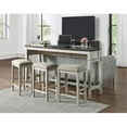 thumbnail image 2 of Pemberly Row 4-Piece Wood Counter-Height Console Table and Stools in Brown, 2 of 14