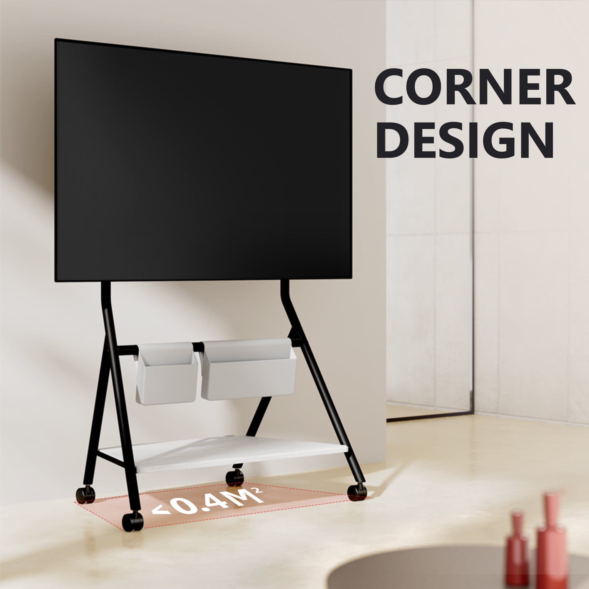 FITUEYES Mobile TV Stand for 55-78 Inch TV Roling Floor TV Cart