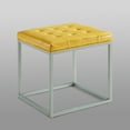 thumbnail image 2 of Inspired Home Simpson Pouf Cube en Similicuir Cuir PU Capitonné Cadre en Métal Moderne, 2 of 7