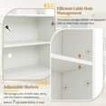 thumbnail image 4 of Harper & Bright Designs Wall Unit Entertainment Center with Bookshelf for 70" TV, Media Console Table withBridge, TV Stand with Adjustable Shelf, White, 4 of 12