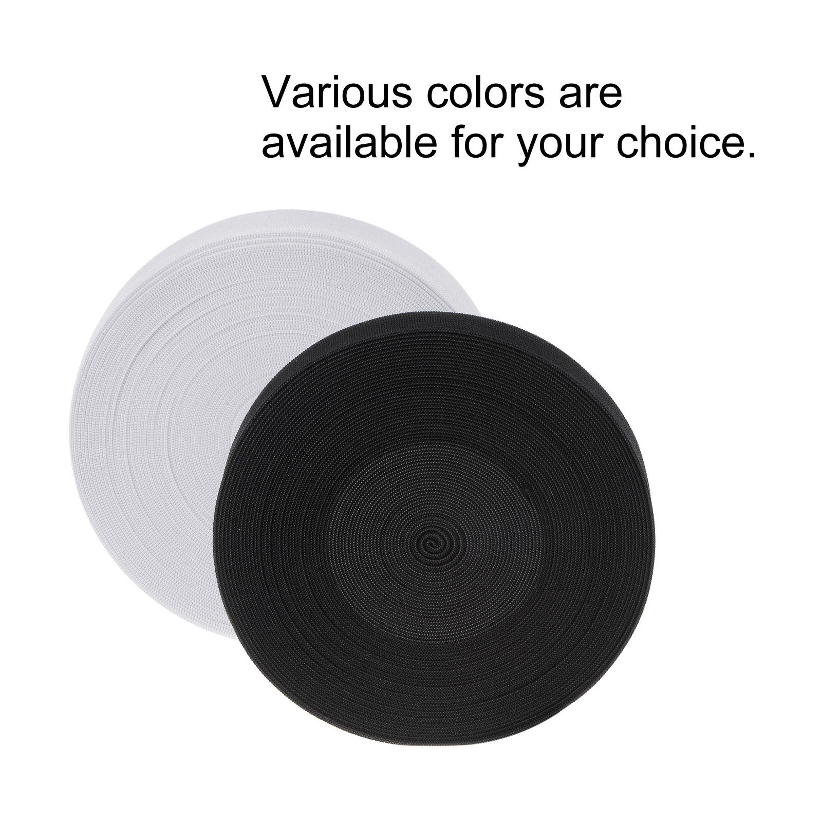 Black 3/4" (20mm) Fold Over Sewing Elastic – Sold By The Yard (100 Yards Total)