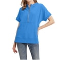 thumbnail image 2 of QHFBli Cozy Women's Hoodie Women's Fashion Casual Short Sleeve Solid Hooded Sweatshirt Top Comfortable Lightweight Pullover for Everyday Wear and Versatile Outfit Combinations, 2 of 7