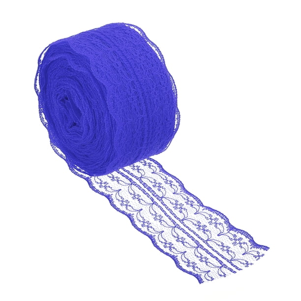 Uxcell 1.8" Wide 25 Yards Lace Trim Ribbon Sewing Craft Roll Wrapping Dress DIY Decoration Sapphire Blue