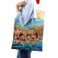 thumbnail image 4 of Luca Bolso de tela con estampado de lienzo para mujer, bolsa de compras reutilizable y estética, con cremallera interior, regalo para mujer, 35 × 40 cm., 4 of 6