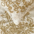 thumbnail image 2 of The HomeCentric King / Queen / Twin Ivory & Gold Decorative Twin 53"x18" Bed Runner WITHOUT Pillow Cover, Beaded & Foil Bed Scarf on Silk fabric - Foil Damask Gold, 2 of 5