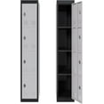 thumbnail image 1 of Ourlova Armoire Casier Mince en Métal à 4 Portes Étroite – Acier Robuste Résistant à la Rouille avec Ventilation, Rangement pour Gym et Bureau pour l'École, 1 of 7