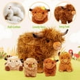 thumbnail image 3 of Highland Cow Stuffed Animal - Large Realistic Fluffy Cow Plush Toy With 4 Baby Calves - Special Furry Material - Travel-Friendly & Portable Gift For Baby Girls, Boys, Toddlers & Kids 14.5", 3 of 4