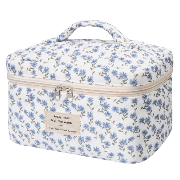 Bolsa de maquillaje Gosect Floral Coquette Aesthetic Blue Peacock