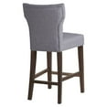 thumbnail image 3 of Upholstered Counter Height Dining Chair, Beautiful Back Stool with Wood Legs, Metal Footrest and Fabric Seat for Living Room Dining Room Party Wedding, Grey, 3 of 6