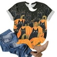 thumbnail image 5 of felwors Plus Size Halloween T Shirt Women Funny Graphic Print Fall Short Sleeve Tee Tops Orange, L, 5 of 7