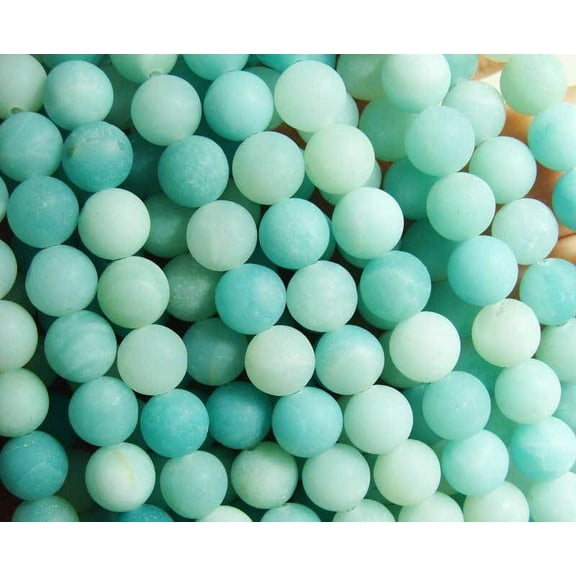 8mm 15.5 Inches High Quality Amazonite Matte Round Beads For Jewelry Making