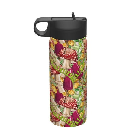 

Zeuib Bright Mushrooms Print 18oz Sports Insulated Kettle Insulated Cups With Handle Sports Water Kettle Water Bottle Insulated