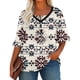 thumbnail image 3 of TaTaai Women's Printed V-Neck Top Half Sleeve Flared Ruched Front Casual Summer Chic Blouse T-Shirt Daily Work Party Vacation Gift, 3 of 6