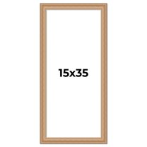 15x35 Frame Charleston Honey Brown Solid Wood Picture Frame Width 1.75 Inches | Interior Depth 0.5