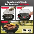 thumbnail image 6 of GASPRO 21.5" Hinged Charcoal Grill Grate Replacement for Weber 22" Charcoal Grills, Heavy-Duty Stainless Steel BBQ Cooking Grate with Handles, Fits Original Kettle, Master-Touch, Performer & Jumbo Jo, 6 of 9