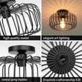 thumbnail image 5 of FRIDEKO HOME Modern Black Semi Flush Mount Ceiling Light Fixture, 11.22" Industrial Metal Cage Ceiling Lights, Chandeliers with E26 Base for Bedroom, Living Room, Kitchen, Hallway  (Without Bulb), 5 of 11