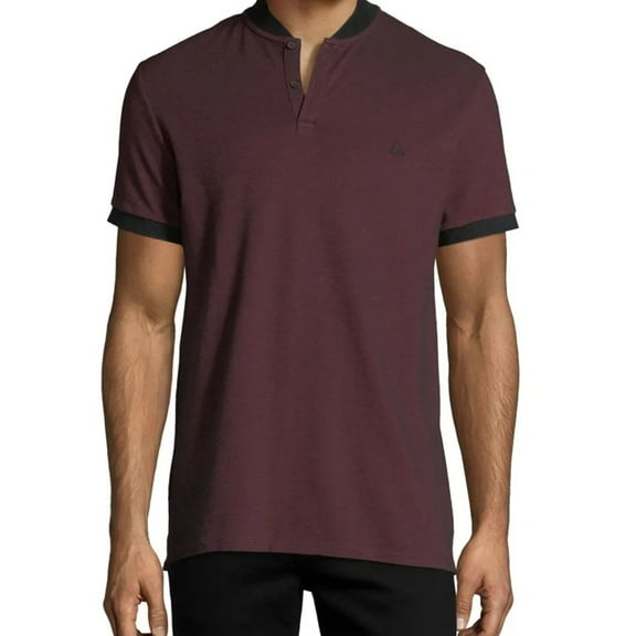 Elevenparis Mens Nelson Henley Shirt, Red, X-Large