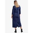 thumbnail image 2 of ellos Women's Plus Size Three-Quarter Sleeve Knit Maxi Dress, 2 of 4