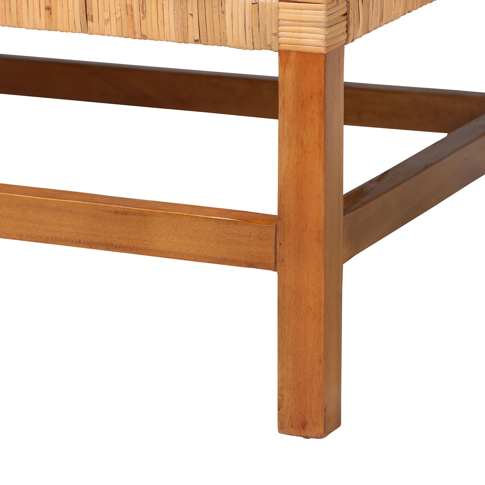 bali & pari Vivan Boho Accent Bench, Natural Rattan