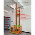 thumbnail image 5 of 2200 lbs Hydraulic Freight Elevator Lift System, 9.8 FT Wall-Mounted Cargo Lift Platform, Heavy Duty Electric Mezzanine Lift for Factory, Warehouse and Home Space (1100W, 110V), 5 of 10