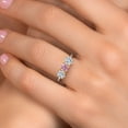thumbnail image 4 of Gem Stone King 925 Silver and 10K Yellow Gold Pink and White Lab Grown Diamond Engagement Ring for Women | 1.50 Cttw | Round 5MM | Gemstone April Birthstone | Size 9, 4 of 6