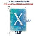 thumbnail image 7 of America Forever Winter Monogram Letter X Garden Flag Vertical Double Sided 12.5 x 18 inches Blue Snowflake Winter Holiday Seasonal Flags for Outdoor, Yard, Porch Decoration Snowfall Garden Flag, 7 of 7