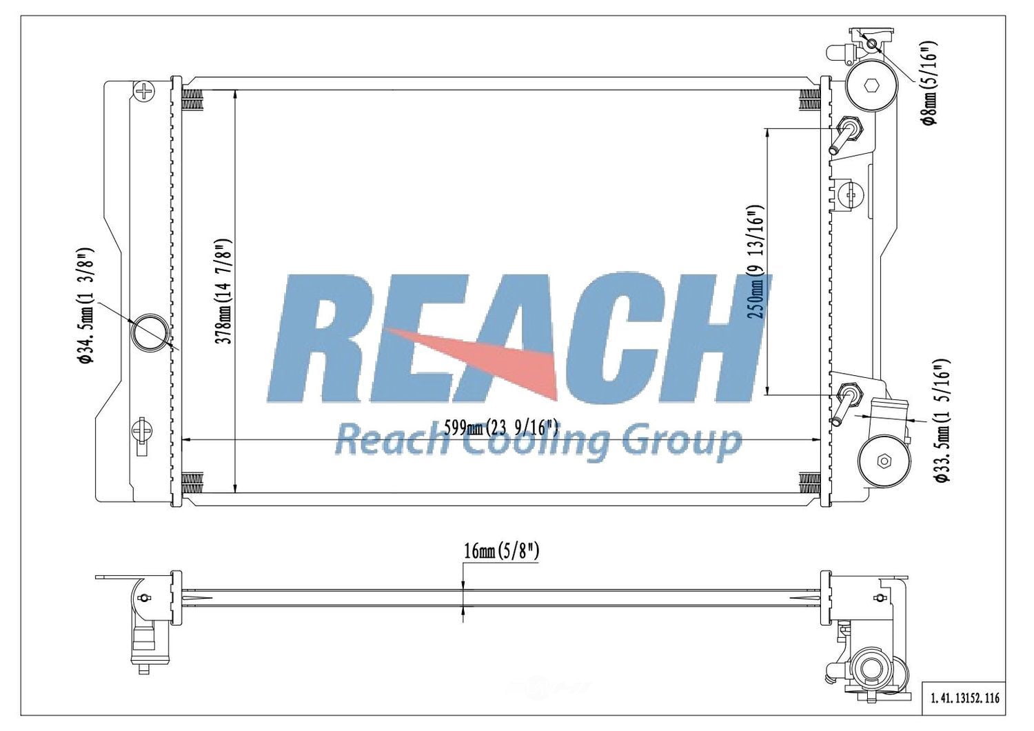 Reach Cooling 41-13152 Radiator