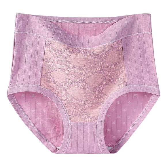 Fridja Women's High Waist Seamless Underwear Solid Color Plus Size Full Coverage Brief No Show Panties Leakproof Stretch Soft Comfortable Pantie (Pink，4XL）