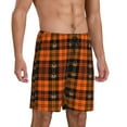 thumbnail image 2 of Naloa Halloween Tartan Plaid Men's Short Pajama Pants, Pj Shorts, Lounge Comfort Shorts-4X-Large, 2 of 6