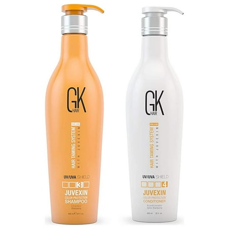 GK HAIR Global Keratin Colored Shield Shampoo and Conditioner Sets (22 Fl Oz/650ml) - Deep Cleansing Moisturizing Heat Shield Protection for Color Treated Dry Damaged Curly Frizzy Hair - Sulfate Free