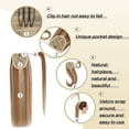 thumbnail image 2 of MY-LADY Remy Human Hair Extensions Ponytail Magic Paste Extensions Hair Wrap Around Ponytail Hair Piece Clip in Straight 22inch #12P613 Golden Brown & Bleach Blonde, 2 of 8