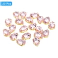 thumbnail image 3 of Unique Bargains 20Pack Teardrop Sew on Rhinestone - 14x10mm Glass Teardrop Crystal Rhinestones in Gold Prong Setting (Pink), 3 of 7