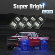 Sunpie 6 PCS RGBW Rectangle Series LED Rock Lights Bluetooth & Remote Controller