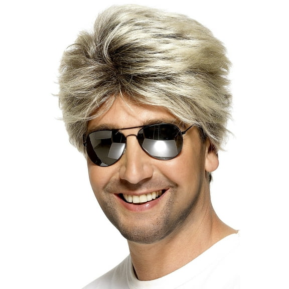 80s Street Wig Adult Blonde Mens Wigs One Size Male Fancy Dress Party Book Week Halloween