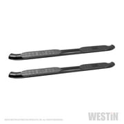 Westin Automotive 21-24085 Nerf Bar PRO TRAXX (R) With Step Pads; 4 Inch Oval Bent; Powder Coated; Black; Steel; With Welded End Caps; Rocker Panel Mount
