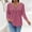 Hot Pink, variant on Hanen Women Plus Size Sweaters 3/4 Sleeve Zip V Neck Ribbed Solid Color Casual Blouses Tops