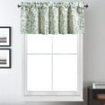 thumbnail image 4 of VOGOL Leaves Pattern Valance, Rod Pocket Light Filtering Curtain for Kitchen, Green, 52x18inch, One Panel, 4 of 7
