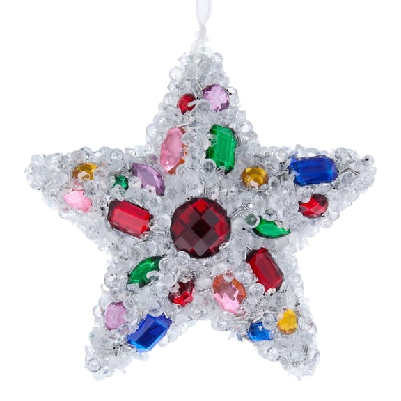 Multicolor Star with Gems Christmas Ornament, 5", by Holiday Time