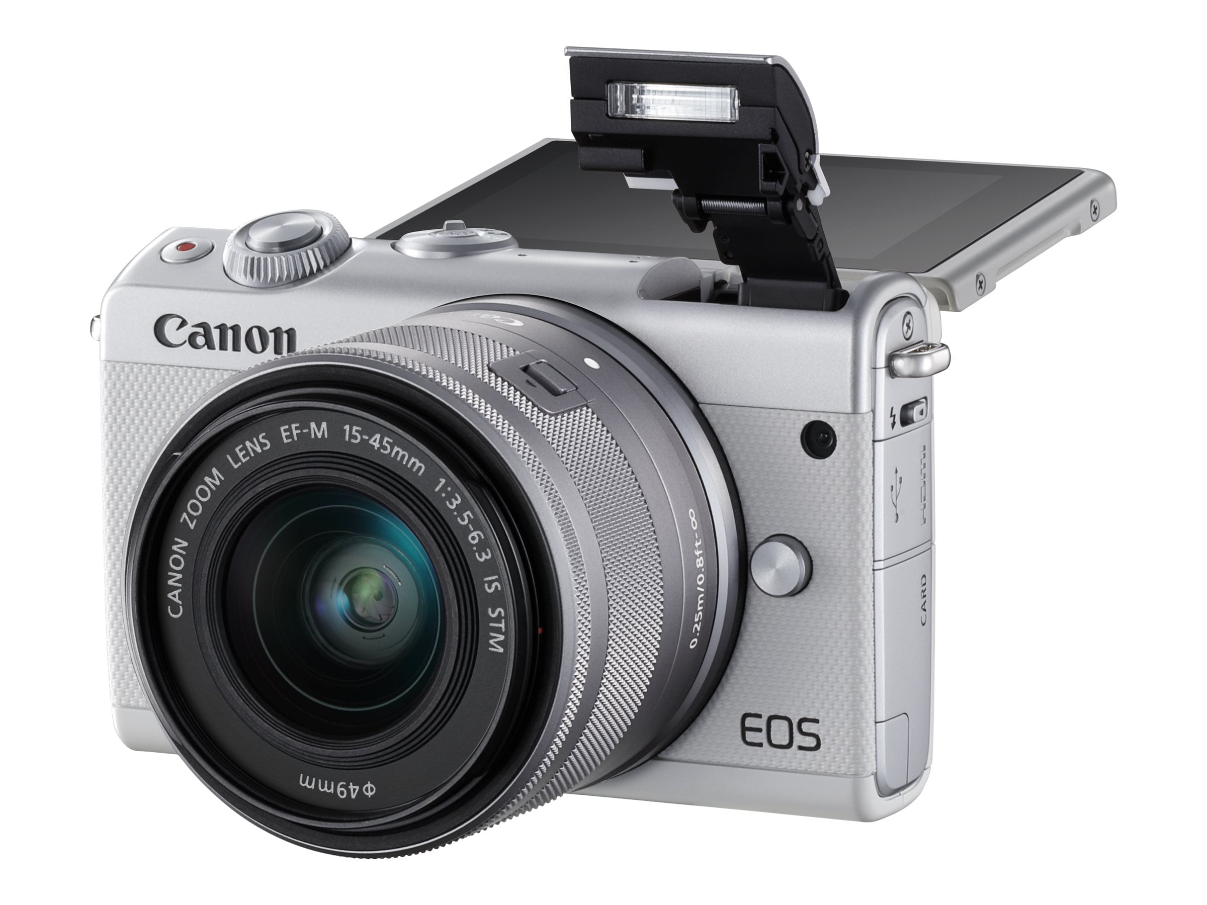 Canon EOS M100 Mirrorless Digital Camera with 15-45mm Lens (White)